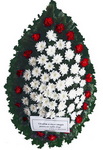 Coroana funerara cu crizanteme si garoafe